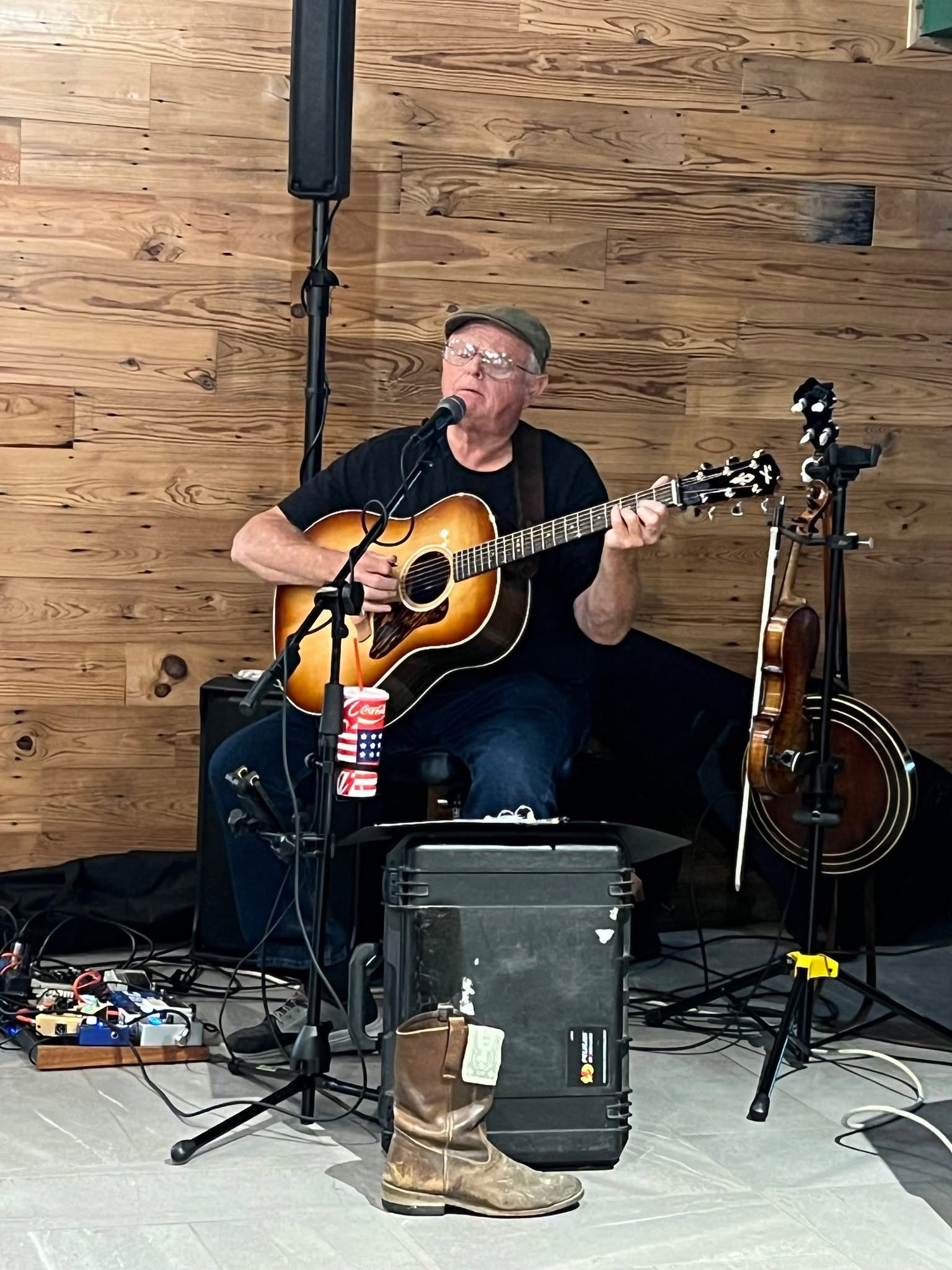 Jim Hayes with his guitar