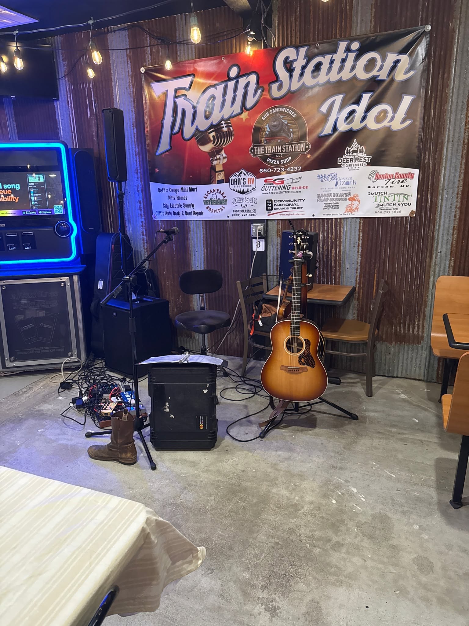 Jim Hayes music equipment setup